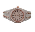 Custom diamond-set two-tone rose gold and steel Royal Oak