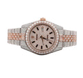 Custom diamond-set Datejust in two-tone steel and Everose gold