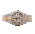 Custom diamond-set two-tone steel and yellow gold Datejust on a Jubilee bracelet