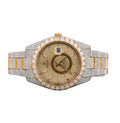 Custom diamond-set two-tone yellow gold Sky-Dweller with champagne dial