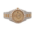 Custom diamond-set two-tone Sky-Dweller with champagne dial