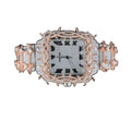 Custom diamond-set Santos with rose gold Crown of Thorns bezel