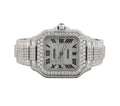 Custom Santos with stainless steel case fully covered in round diamonds