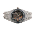 Custom diamond-set openworked Royal Oak with blue sapphire bezel